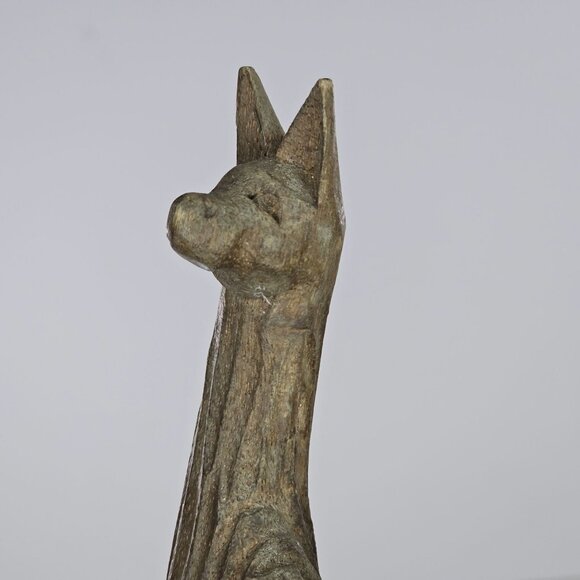 Hand Carved Wooden Llama Alpaca Statue Mom Baby Unique Rustic Home Decor - Picture 7 of 8